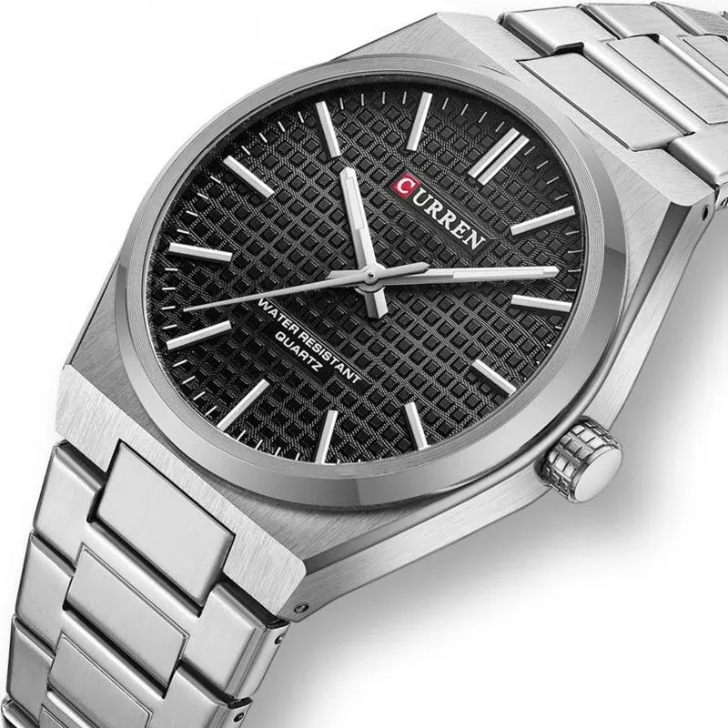 Curren Fashion Black Dial Silver-tone Men's Watch | 8439